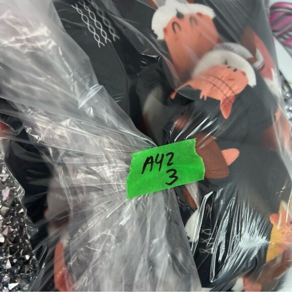 Just cozy tights leggings fleece lined Bottoms - Black Orange Fox Print warm - Picture 9 of 9